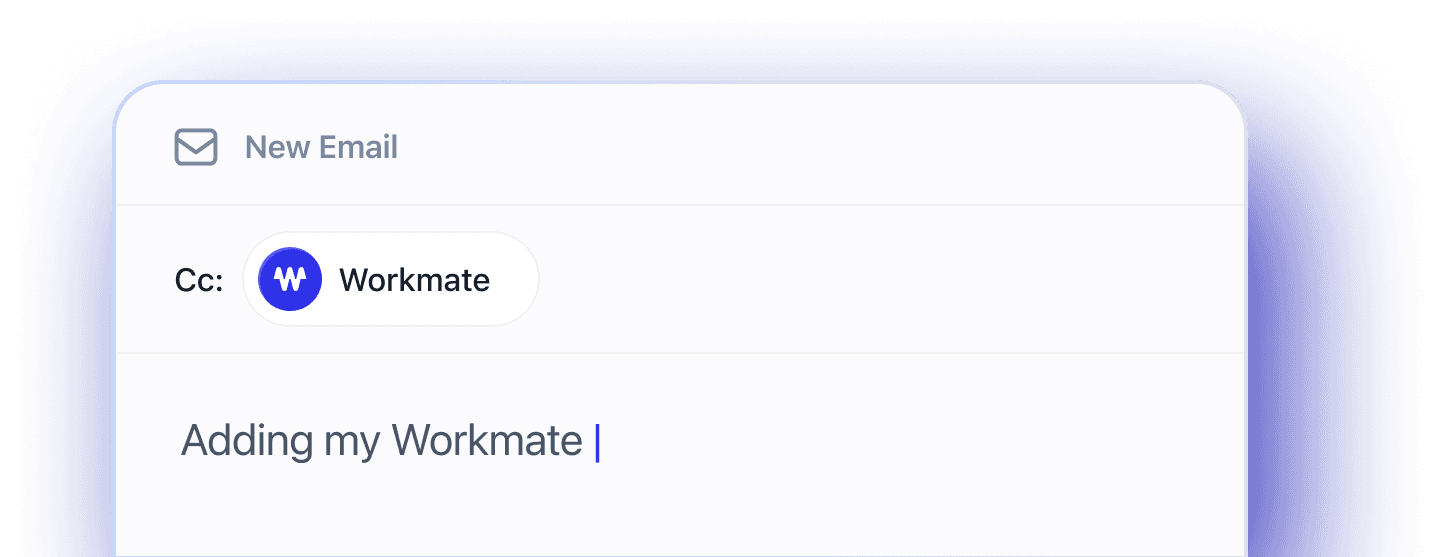 Email compose window CC'ing a Workmate